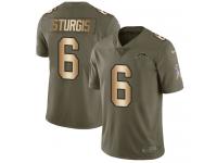 Nike Caleb Sturgis Limited Olive Gold Youth Jersey - NFL Los Angeles Chargers #6 2017 Salute to Service