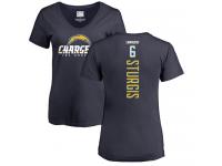 Nike Caleb Sturgis Navy Blue Backer Women's - NFL Los Angeles Chargers #6 T-Shirt