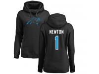 Nike Cam Newton Black Name & Number Logo Women's - NFL Carolina Panthers #1 Pullover Hoodie