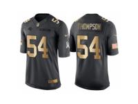 Nike Carolina Panthers #54 Shaq Thompson Anthracite 2016 Christmas Gold Men's NFL Limited Salute to Service Jersey