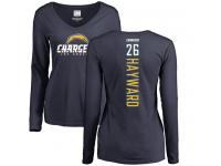 Nike Casey Hayward Navy Blue Backer Women's - NFL Los Angeles Chargers #26 Long Sleeve T-Shirt