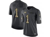 Nike Chiefs #1 Leon Sandcastle Black Men Stitched NFL Limited 2016 Salute to Service Jersey