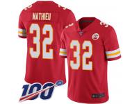 Nike Chiefs #32 Tyrann Mathieu Red Team Color Men's Stitched NFL 100th Season Vapor Limited Jersey