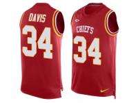 Nike Chiefs #34 Knile Davis Red Team Color Men Stitched NFL Tank Top