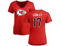 Nike Chris Conley Red Name & Number Logo Slim Fit Women's - NFL Kansas City Chiefs #17 T-Shirt