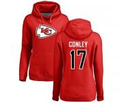 Nike Chris Conley Red Name & Number Logo Women's - NFL Kansas City Chiefs #17 Pullover Hoodie