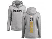 Nike Chukwuma Okorafor Ash Backer Women's - NFL Pittsburgh Steelers #76 Pullover Hoodie