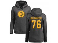 Nike Chukwuma Okorafor Ash One Color Women's - NFL Pittsburgh Steelers #76 Pullover Hoodie