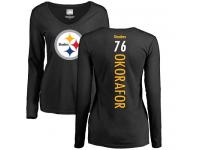 Nike Chukwuma Okorafor Black Backer Slim Fit Women's - NFL Pittsburgh Steelers #76 Long Sleeve T-Shirt