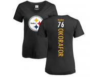 Nike Chukwuma Okorafor Black Backer Slim Fit Women's - NFL Pittsburgh Steelers #76 T-Shirt