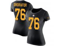 Nike Chukwuma Okorafor Black Rush Pride Name & Number Women's - NFL Pittsburgh Steelers #76 T-Shirt