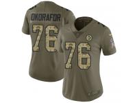 Nike Chukwuma Okorafor Limited Olive Camo Women's Jersey - NFL Pittsburgh Steelers #76 2017 Salute to Service