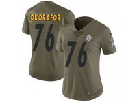 Nike Chukwuma Okorafor Limited Olive Women's Jersey - NFL Pittsburgh Steelers #76 2017 Salute to Service