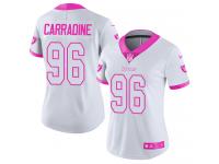 Nike Cornellius Carradine Limited White Pink Women's Jersey - NFL Oakland Raiders #96 Rush Fashion