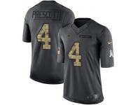 Nike Cowboys #4 Dak Prescott Black Men Stitched NFL Limited 2016 Salute To Service Jersey