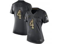 Nike Cowboys #4 Dak Prescott Black Women Stitched NFL Limited 2016 Salute to Service Jersey