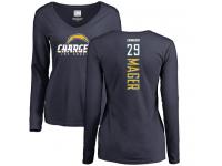 Nike Craig Mager Navy Blue Backer Women's - NFL Los Angeles Chargers #29 Long Sleeve T-Shirt