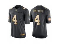 Nike Dallas Cowboys #4 Dak Prescott Anthracite 2016 Christmas Day Gold Men's NFL Limited Salute to Service Jersey