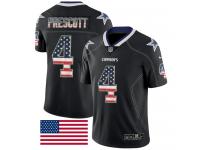 Nike Dallas Cowboys #4 Dak Prescott Black Men's Stitched NFL Limited Rush USA Flag Jersey