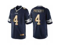 Nike Dallas Cowboys #4 Dak Prescott Navy Blue 2016 Christmas Gold Men's NFL Game Edition Jersey