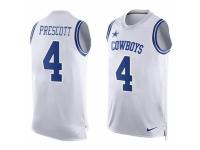 Nike Dallas Cowboys #4 Dak Prescott White Men's Stitched NFL Tank Top