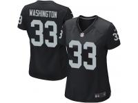 Nike DeAndre Washington Game Black Home Women's Jersey - NFL Oakland Raiders #33