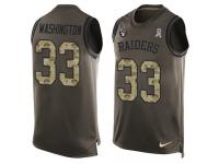 Nike DeAndre Washington Green Men's Jersey - NFL Oakland Raiders #33 Salute to Service Tank Top