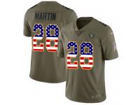 Nike Doug Martin Limited Olive USA Flag Men's Jersey - NFL Oakland Raiders #28 2017 Salute to Service