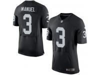 Nike E. J. Manuel Elite Black Home Men's Jersey - NFL Oakland Raiders #3