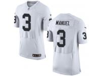 Nike E. J. Manuel Elite White Road Men's Jersey - NFL Oakland Raiders #3