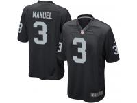 Nike E. J. Manuel Game Black Home Men's Jersey - NFL Oakland Raiders #3