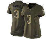 Nike E. J. Manuel Limited Green Women's Jersey - NFL Oakland Raiders #3 Salute to Service