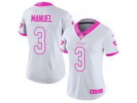 Nike E. J. Manuel Limited White Pink Women's Jersey - NFL Oakland Raiders #3 Rush Fashion