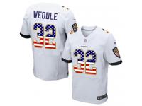 Nike Eric Weddle Elite White Road Men's Jersey - NFL Baltimore Ravens #32 USA Flag Fashion