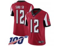 Nike Falcons #12 Mohamed Sanu Sr Red Team Color Men's Stitched NFL 100th Season Vapor Limited Jersey