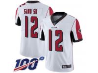 Nike Falcons #12 Mohamed Sanu Sr White Men's Stitched NFL 100th Season Vapor Limited Jersey