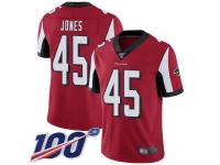 Nike Falcons #45 Deion Jones Red Team Color Men's Stitched NFL 100th Season Vapor Limited Jersey