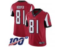 Nike Falcons #81 Austin Hooper Red Team Color Men's Stitched NFL 100th Season Vapor Limited Jersey