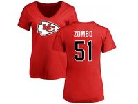 Nike Frank Zombo Red Name & Number Logo Slim Fit Women's - NFL Kansas City Chiefs #51 T-Shirt