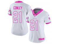 Nike Gareon Conley Limited White Pink Women's Jersey - NFL Oakland Raiders #22 Rush Fashion