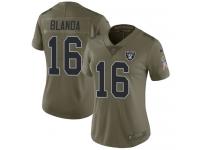 Nike George Blanda Limited Olive Women's Jersey - NFL Oakland Raiders #16 2017 Salute to Service