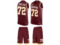 Nike Geron Christian Burgundy Red Men's Jersey - NFL Washington Redskins #72 Tank Top Suit