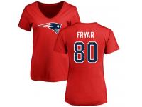 Nike Irving Fryar Red Name & Number Logo Slim Fit Women's - NFL New England Patriots #80 T-Shirt