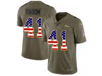 Nike Isaac Yiadom Limited Olive USA Flag Men's Jersey - NFL Denver Broncos #41 2017 Salute to Service