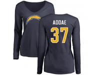 Nike Jahleel Addae Navy Blue Name & Number Logo Women's - NFL Los Angeles Chargers #37 Long Sleeve T-Shirt