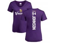 Nike Jaleel Johnson Purple Backer Slim Fit Women's - NFL Minnesota Vikings #94 T-Shirt