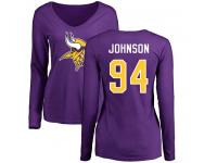 Nike Jaleel Johnson Purple Name & Number Logo Slim Fit Women's - NFL Minnesota Vikings #94 Long Sleeve T-Shirt