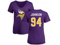 Nike Jaleel Johnson Purple Name & Number Logo Slim Fit Women's - NFL Minnesota Vikings #94 T-Shirt