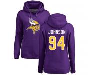 Nike Jaleel Johnson Purple Name & Number Logo Women's - NFL Minnesota Vikings #94 Pullover Hoodie