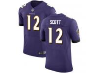 Nike Jaleel Scott Elite Purple Home Men's Jersey - NFL Baltimore Ravens #12 Vapor Untouchable